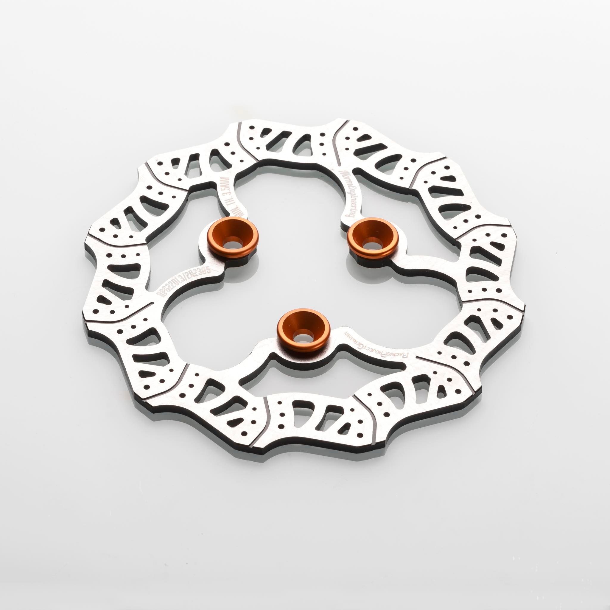 Bremsscheibe 220mm RPG Competition CNC, schwimmend für Yamaha Jog / AeroxRacingProjectGermanyM8Aluminium (orange)