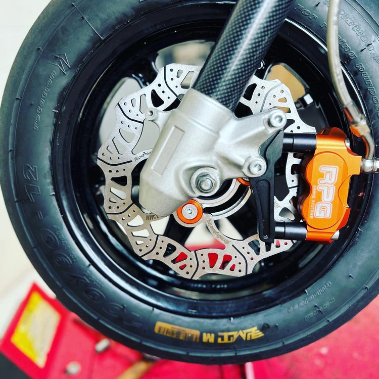 Bremsscheibe 220mm RPG Competition CNC, schwimmend für Yamaha Jog / AeroxRacingProjectGermanyM8Aluminium (orange)
