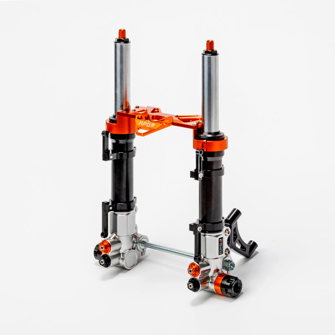 Komplettset: Gabelholme 30mm Voll-Einstellbar, CNC - Yamaha Aerox / Universell