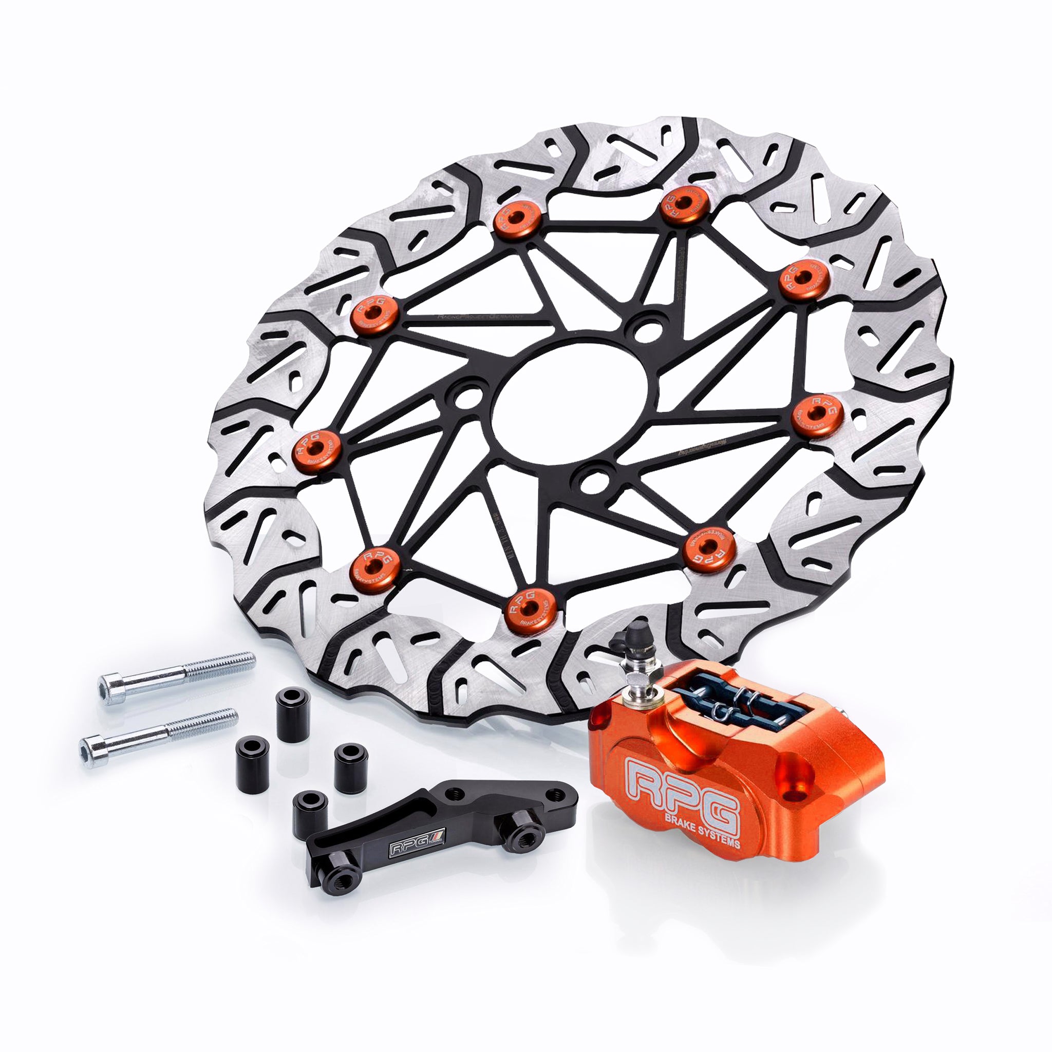 Power Sport Bremsen-Set Vorne – Inkl. Gebohrte & Geschlitzte Rotoren, Keramik-Beläge, Hardware & Sensor