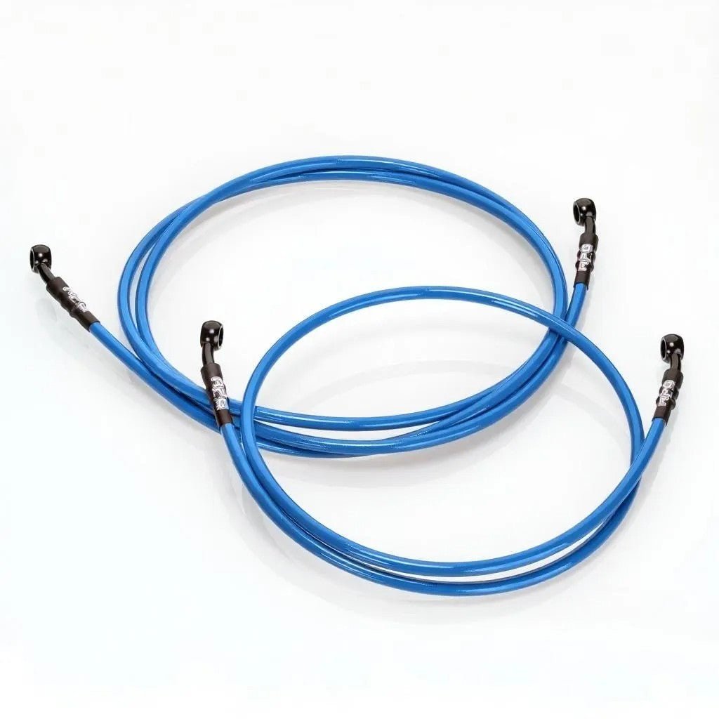 Bremsleitung Stahlflex RPG Tuning Universell Yamaha AeroxRacingProjectGermanyBremsleitungBlau110cm (vorne)Bremsfading vermeidenBremsleitungen TuningHochleistungsbremsen