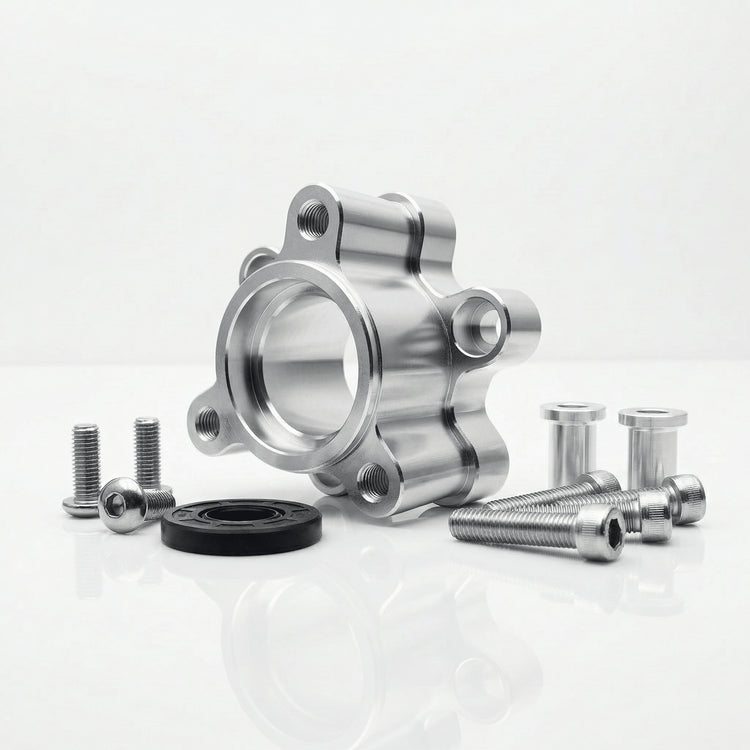 CNC gefräster Doppelbremsscheibenadapter für RPG Nitro 13" FelgenRacingProjectGermanyAdapterSilber13 ZollBremsen UpgradeBremsscheiben Adapter