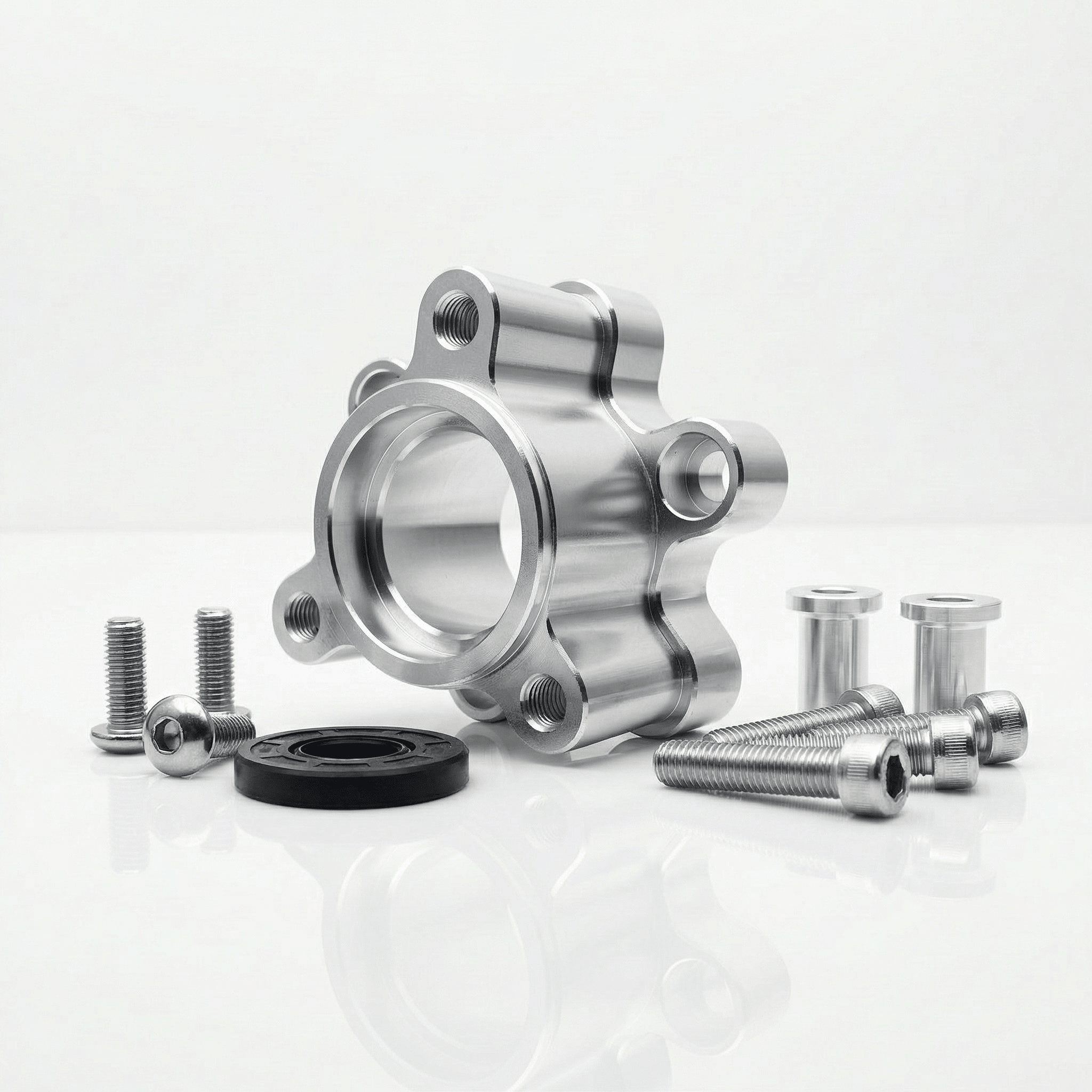 CNC gefräster Doppelbremsscheibenadapter für RPG Nitro 13" FelgenRacingProjectGermanyAdapterSilber13 ZollBremsen UpgradeBremsscheiben Adapter