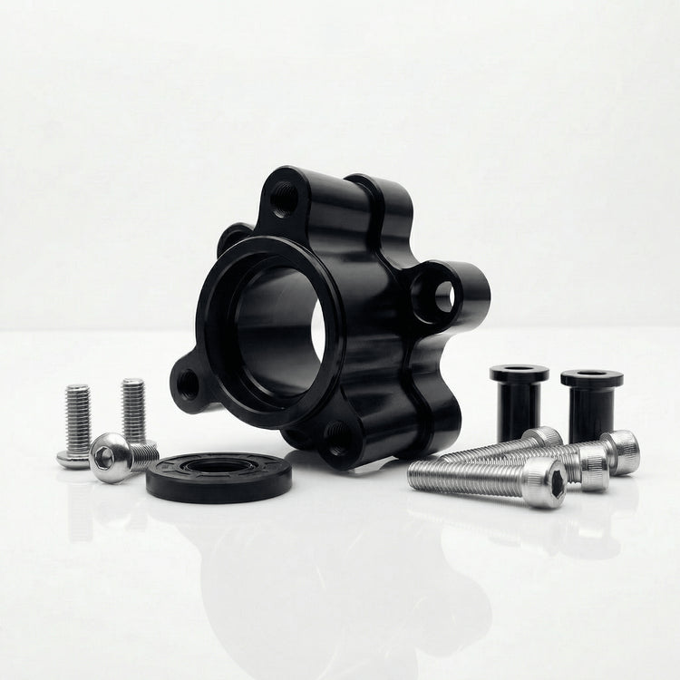 CNC gefräster Doppelbremsscheibenadapter für RPG Nitro 13" FelgenRacingProjectGermanyAdapterSchwarz13 ZollBremsen UpgradeBremsscheiben Adapter