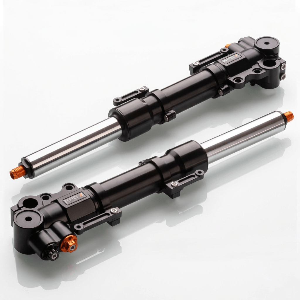 Gabelholme RPG Adjustable Racing Fork CNC Holme / Yamaha Aerox / UniversellRacingProjectGermanyGabelSchwarz *limitiert*einstellbares fahrwerkfahrwerkGabel