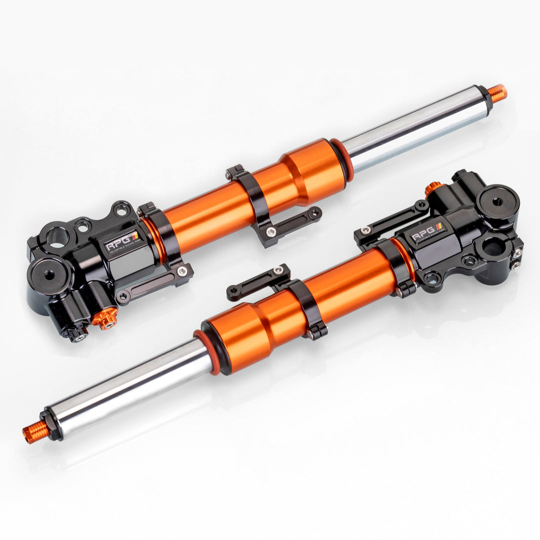 Komplettset: Gabelholme 30mm Voll-Einstellbar, CNC - Yamaha Aerox / Universell